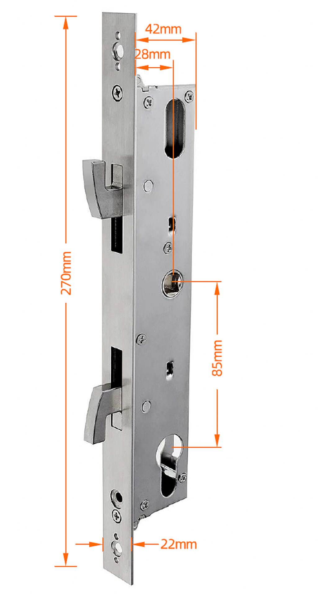 HOOK LOCK 28MM BACKSET measurements